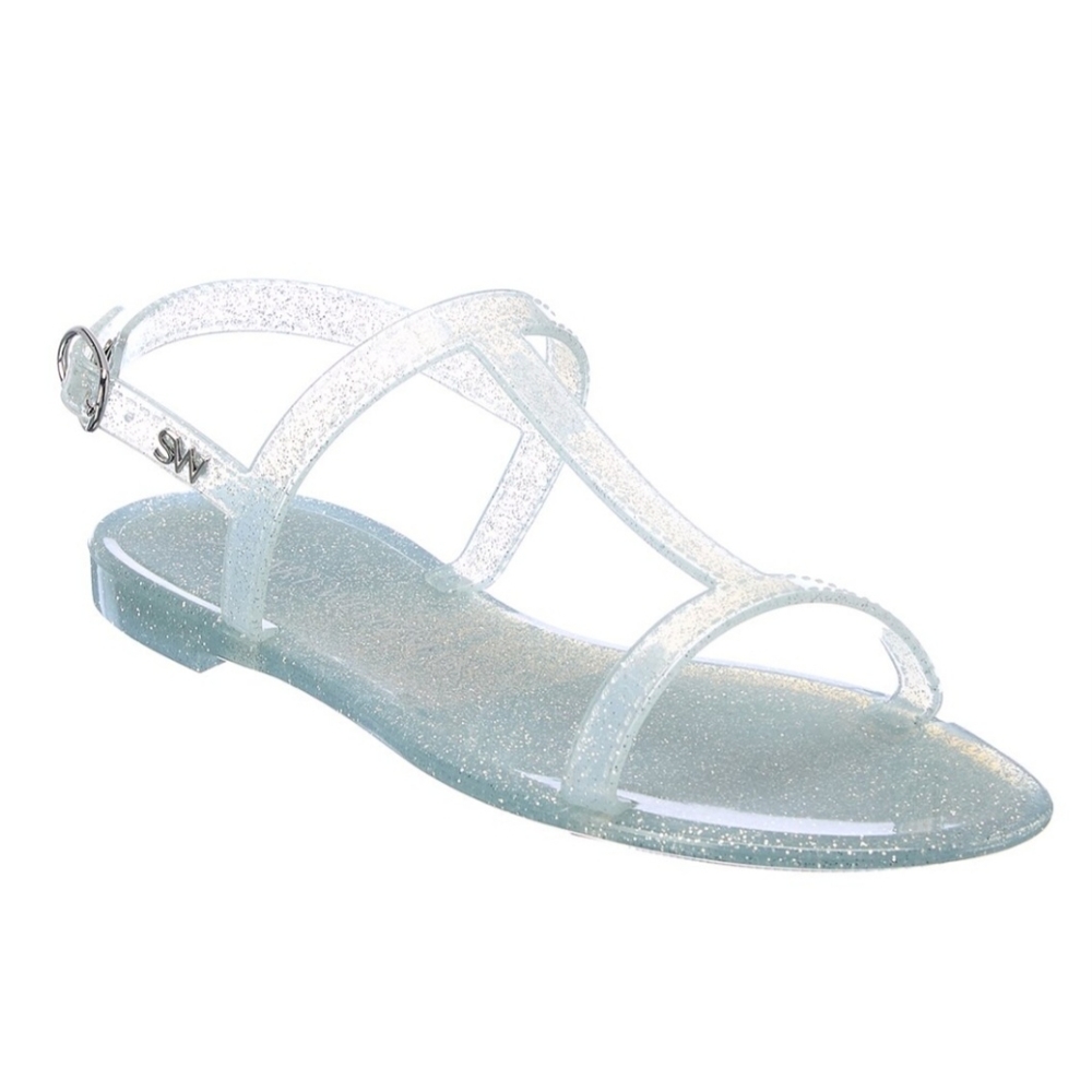 Stuart Weitzman- Silver Jelly Sandals